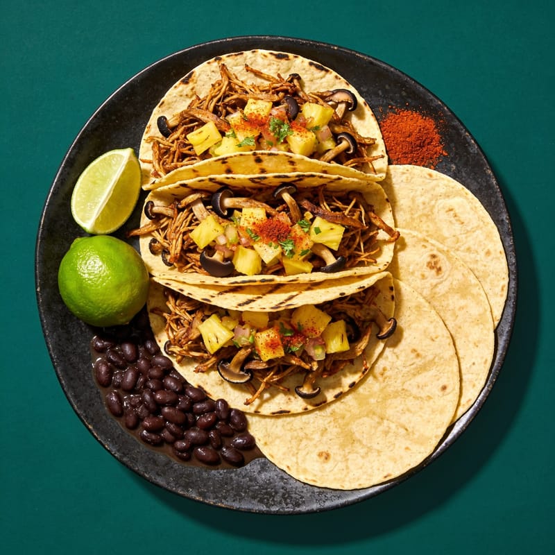 Chile-Lime Mushroom Carnitas Tacos