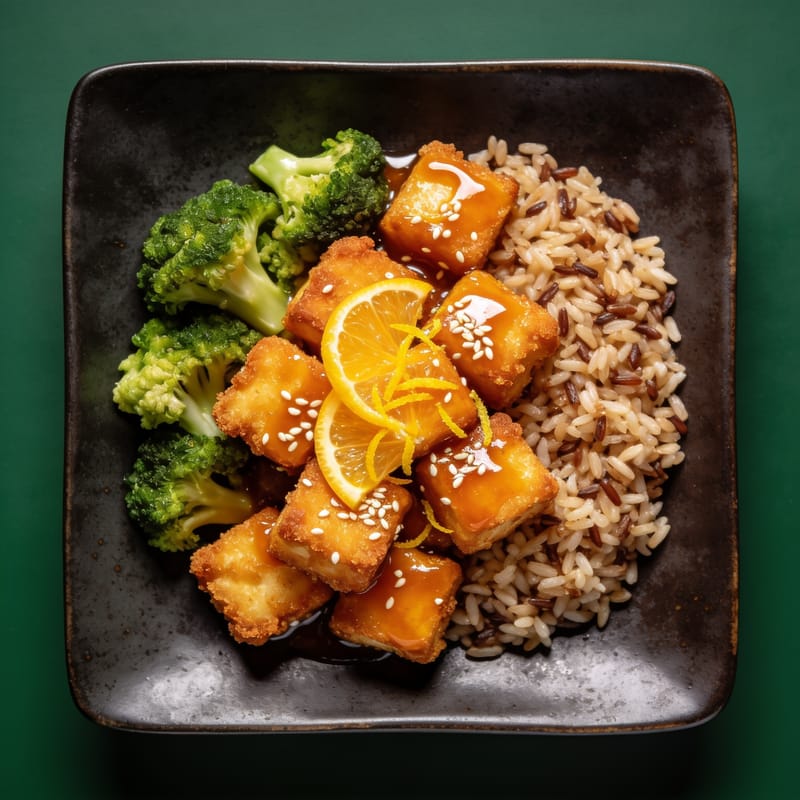 Crispy Orange Sesame Tofu