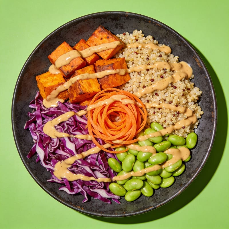 Rainbow Peanut Buddha Bowl