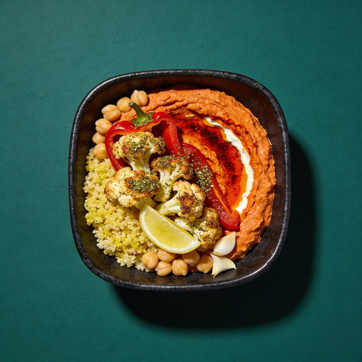 Roasted Red Pepper Hummus Bowl
