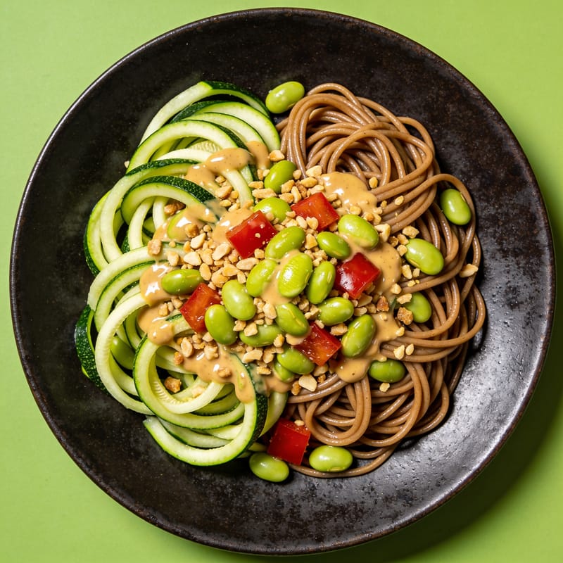 Zucchini & Soba Peanut Crunch Salad